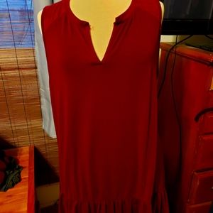 Brick Red Tank top flutter hem 2x 18/20w